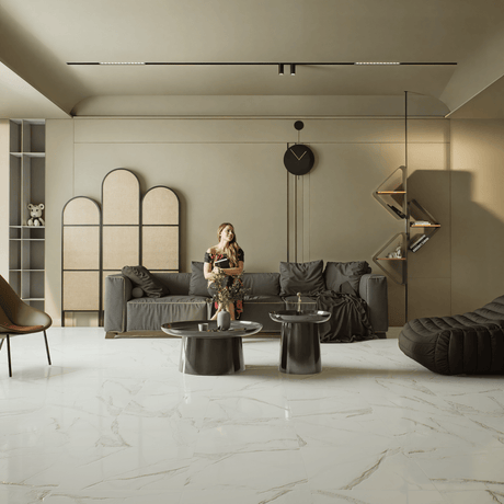 24 x 24 in. Mayfair Calacatta Oro Polished Rectified Glazed Porcelain Tile - BUILDMYPLACE