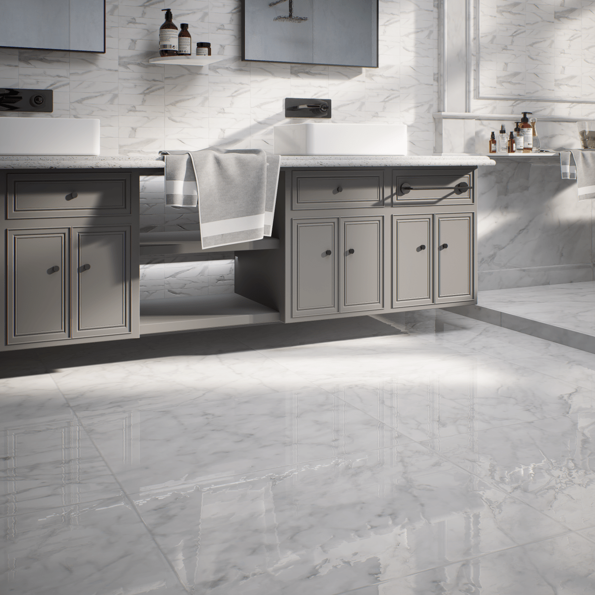 24 X 48 In Plata Carrara Polished Rectified Glazed Porcelain - BUILDMYPLACE