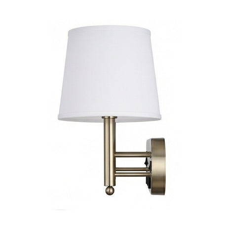 24"W x 16"H Double Wall Lamp with White Linen Shades – Plated Brushed Nickel Finish - 2 Pack - LEDMyPlace