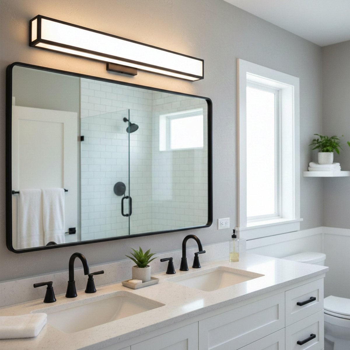 24″W x 3.5″D x 4.72″H Black LED Wall Light with Integrated 20W LED 3CCT – Hardwired - LEDMyPlace