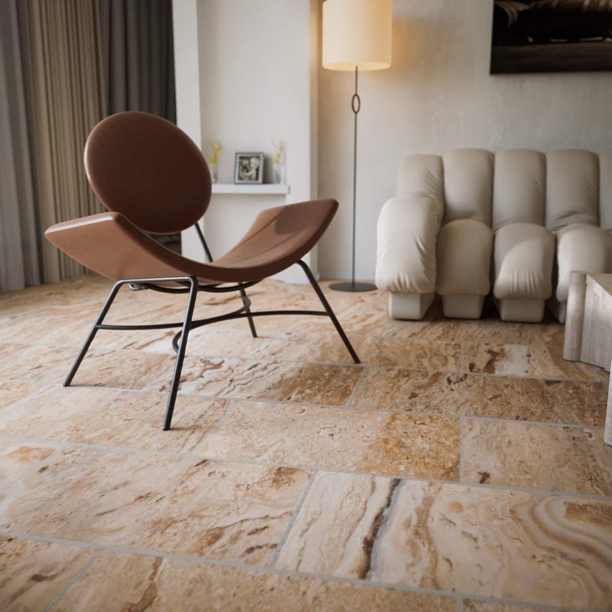 12 x 24 in Antico Ivory Matte Pressed Glazed Porcelain