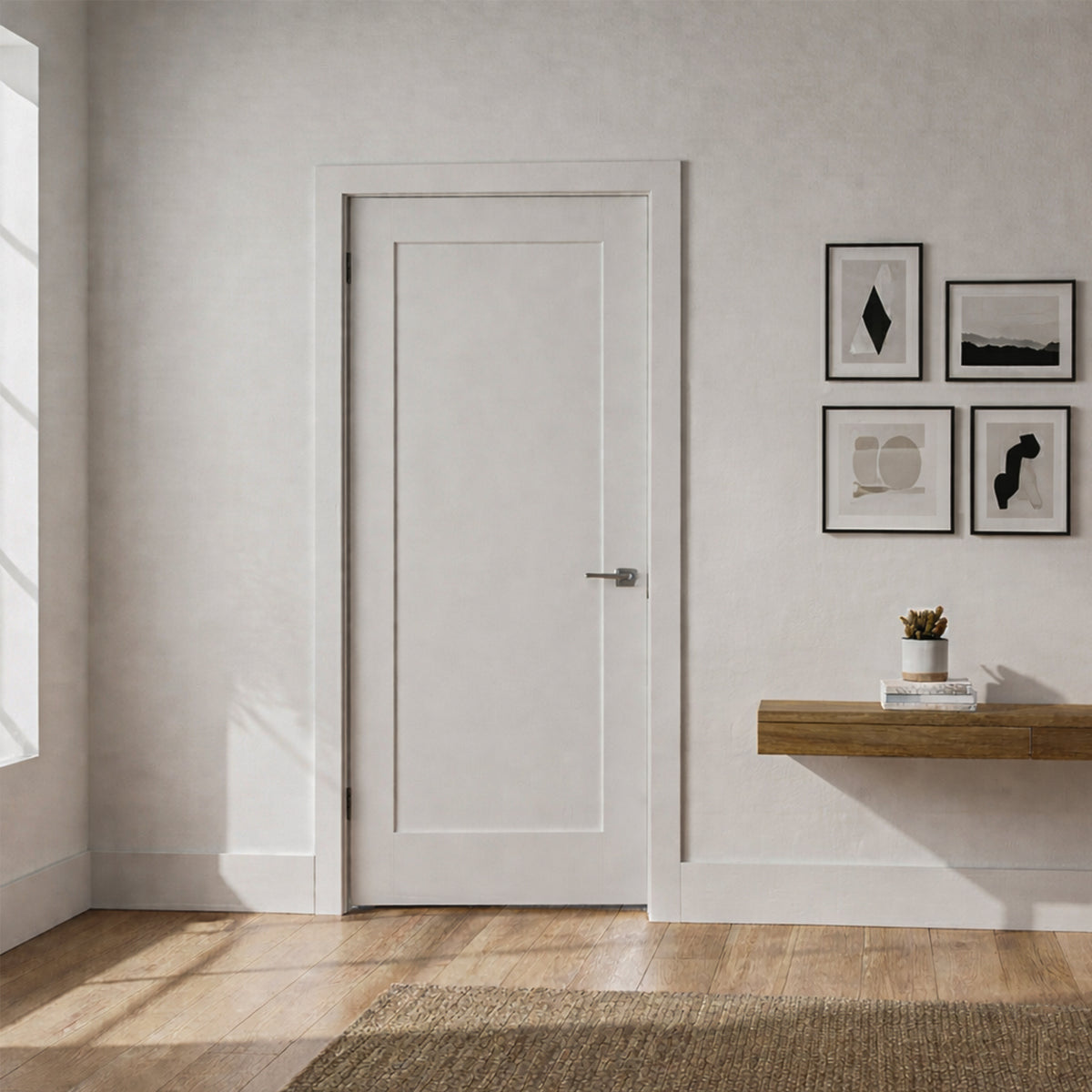 Ivanees 1-Panel Hollow Core Molded Shaker Door Slab - Madison 80 Inch Height