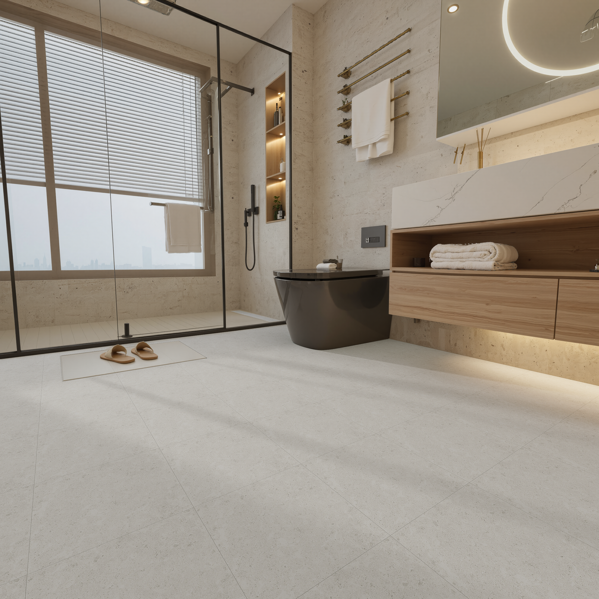 13 x 13 in Coliseo Graphite Matte Pressed Glazed Porcelain Tile