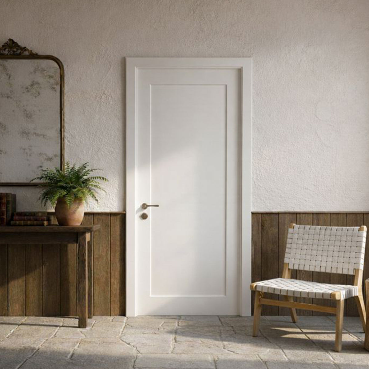Ivanees 1-Panel Hollow Core Molded Shaker Door Slab - Madison 80 Inch Height