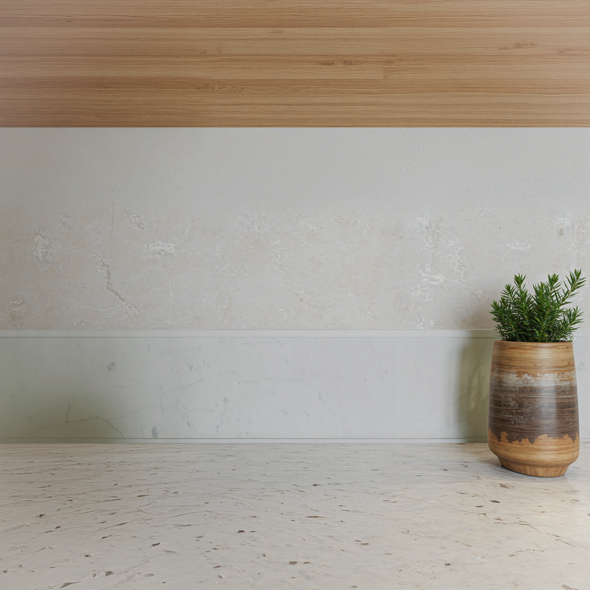 1/2 x 12 in Eterna Bianco Honed Marble Deco-Bar
