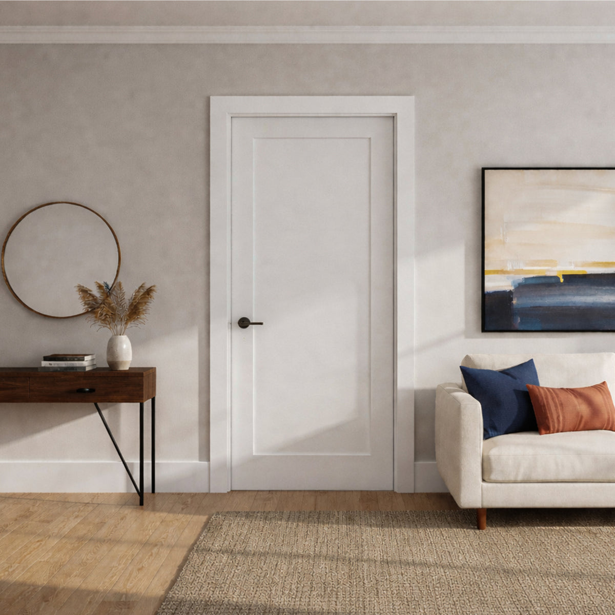 Ivanees 1-Panel Hollow Core Molded Shaker Door Slab - Madison 80 Inch Height