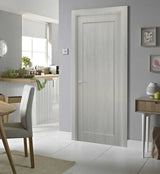 Pantry Kitchen Door with Hardware | Quadro 4111 Grey Ash | Single Panel Frame Trims | Bathroom Bedroom Sturdy Doors