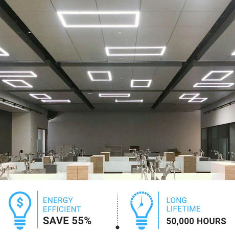 2x4 FT LED T - Bar Panel Light, 40W/50W/60W Wattage Adjustable, 3000K/4000K/5000K CCT Changeable, Dimmable, 6600LM, ETL & DLC Listed, Perfect For Offices, Schools, Hospitals - BUILDMYPLACE