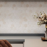 3 in. Hexagon Calacatta Rainbow Gold/ Yellow Polished Marble Mosaic - BUILDMYPLACE