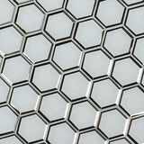 3" X 3" Hexagon Ice Beveled Glass Mosaic Tile (8.9SQ FT/CTN) - BUILDMYPLACE