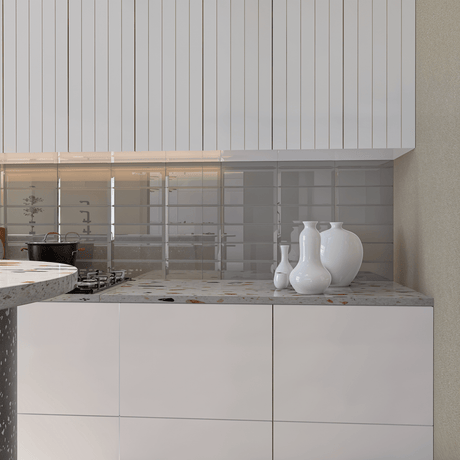 3 X 9 In Beveled Element Mist Dark Colors Glass Tile - BUILDMYPLACE