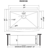 30 - inch Apron - front Workstation Farmhouse Kitchen Sink 16 Gauge Stainless Steel Single Bowl - BUILDMYPLACE