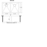 30 - inch Undermount 50/50 Double Bowl Zero Radius 16 Gauge Stainless Steel Kitchen Sink - BUILDMYPLACE