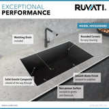 30 x 18 inch Granite Composite Undermount Single Bowl Kitchen Sink - BUILDMYPLACE