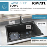 30 x 20 inch Drop - in Topmount Granite Composite Single Bowl Kitchen Sink - BUILDMYPLACE