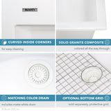 30 x 20 inch Drop - in Topmount Granite Composite Single Bowl Kitchen Sink - BUILDMYPLACE