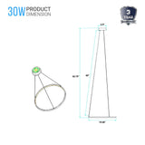 30W Round LED Pendant Light, Brushed Nickel Finish, Dimmable, 3000K (Warm White), 2900 Lumens, ETL Listed - BUILDMYPLACE