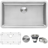 31 - inch Undermount Kitchen Sink 16 Gauge Stainless Steel Single Bowl - BUILDMYPLACE