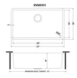31 - inch Undermount Kitchen Sink 16 Gauge Stainless Steel Single Bowl - BUILDMYPLACE
