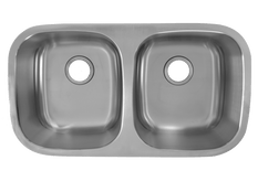 32 x 18 Inch, Undermount Double Bowl Rounded Kitchen Sink In Stainless Steel - BUILDMYPLACE