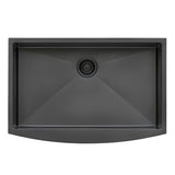 33 - inch Apron - Front Farmhouse Kitchen Sink - Gunmetal Black Matte Stainless Steel Single Bowl - BUILDMYPLACE