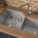 33" Undermount 16 Gauge Double Bowl Kitchen Sink - BUILDMYPLACE