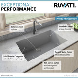 33 x 19 inch Granite Composite Undermount Single Bowl Kitchen Sink - BUILDMYPLACE