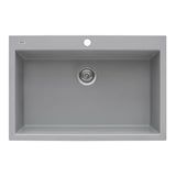 33 x 22 inch Drop - in Topmount Granite Composite Single Bowl Sink - BUILDMYPLACE