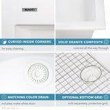33 x 22 inch Drop - in Topmount Granite Composite Single Bowl Sink - BUILDMYPLACE