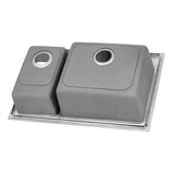 33 x 22 inch Drop - in Topmount Kitchen Sink 16 Gauge Stainless Steel Double Bowl - BUILDMYPLACE