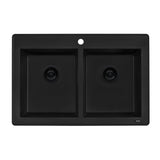 33 x 22 inch Dual - Mount Granite Composite Double Bowl - BUILDMYPLACE