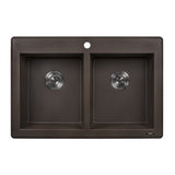33 x 22 inch Dual - Mount Granite Composite Double Bowl - BUILDMYPLACE