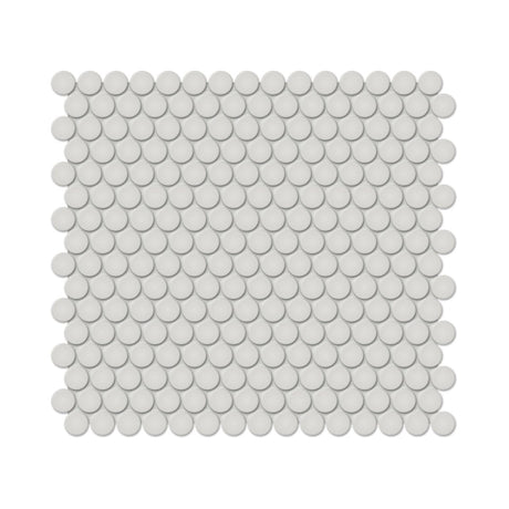 3/4 In Penny Round Soho Halo Grey Glossy Glazed Porcelain Mosaic - BUILDMYPLACE