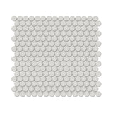 3/4 In Penny Round Soho Halo Grey Matte Glazed Porcelain Mosaic - BUILDMYPLACE