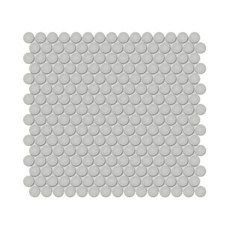 3/4 In Penny Round Soho Loft Grey Glossy Glazed Porcelain Mosaic - BUILDMYPLACE