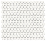 3/4 in. Soho Canvas White Penny Round Glossy Glazed Porcelain Mosaic - BUILDMYPLACE