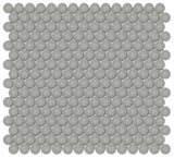 3/4 in. Soho Cement Chic Penny Round Glossy Glazed Porcelain Mosaic - BUILDMYPLACE