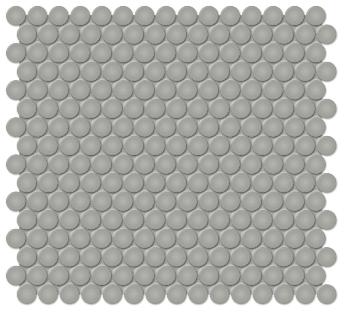 3/4 in. Soho Cement Chic Penny Round Matte Glazed Porcelain Mosaic - BUILDMYPLACE