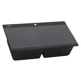 34 inch Topmount Workstation Ledge Granite Composite Kitchen Sink - BUILDMYPLACE