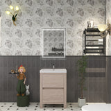Louis 24 In. Freestanding Single Sink Bathroom Vanity Cabinet with Acrylic Sink Top & Soft Closing Drawers