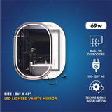 36 in. x 48 in. LED Lighted Bathroom Vanity Mirror, Anti - Fog, CRI 90+, Adjustable Color Temperature & Remembrance, Lighted Makeup Mirrors, Neu - U Style - BUILDMYPLACE