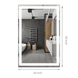 36 in. x 48 in. Vanity Mirror with Lights, Anti - Fog, CRI 90+, Makeup Mirror with Lights, Touch Switch Control, CCT Adjustable With Remembrance, LED Mirror for Bathroom, Inner Window Style - LEDMyPlace