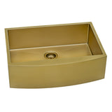 36 - inch Apron - Front Farmhouse Kitchen Sink - Brass Tone Matte Gold Stainless Steel Single Bowl - BUILDMYPLACE