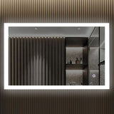 36" x 48" LED Bathroom Lighted Mirror & Defogger On/Off Touch Switch and CCT Changeable with Remembrance, Window Style - BUILDMYPLACE