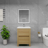 Louis 24 In. Freestanding Single Sink Bathroom Vanity Cabinet with Acrylic Sink Top & Soft Closing Drawers