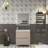 Louis 30 In. Freestanding Single Sink Bathroom Vanity Cabinet with Acrylic Sink Top & Soft Closing Drawers