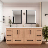Victoria 72 In. Freestanding Double Sink Bathroom Vanity with Acrylic Sink Top & Soft Closing Doors & Drawers