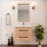 Victoria 24 In. Floating Single Sink Bathroom Vanity with Acrylic Sink Top  & Soft Closing Drawers