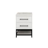 Victoria 24 In. Freestanding Single Sink Bathroom Vanity with Acrylic Sink Top, Soft Closing Drawers & Open Shelf Storage