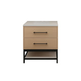 Victoria 30 In. Freestanding Single Sink Bathroom Vanity with Acrylic Sink Top  & Soft Closing Drawers & Open Shelf Storage